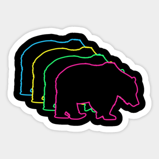 Bear 80s Neon Sticker
